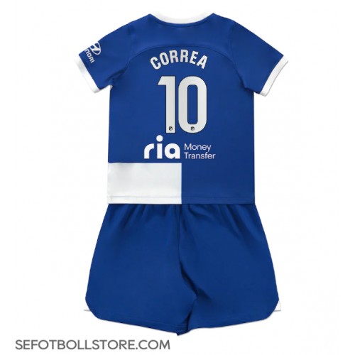 Atletico Madrid Angel Correa #10 Replika babykläder Bortaställ Barn 2023-24 Kortärmad (+ korta byxor)